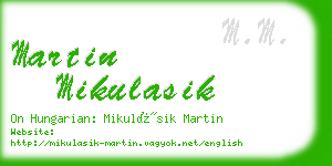 martin mikulasik business card